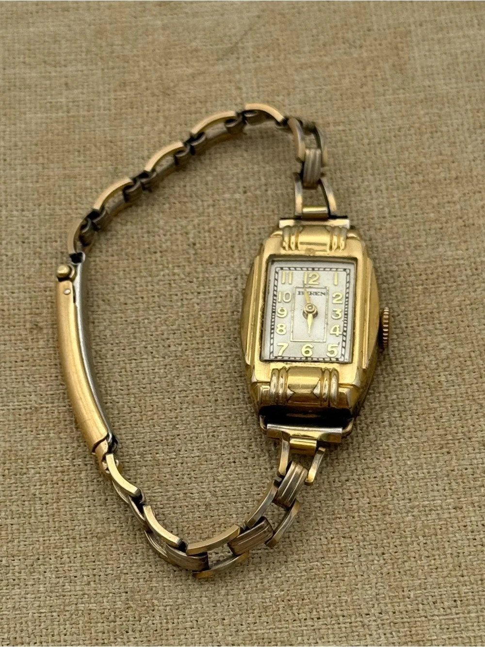 Vintage 1920s Gold-Tone Buren Women's Bracelet Watch